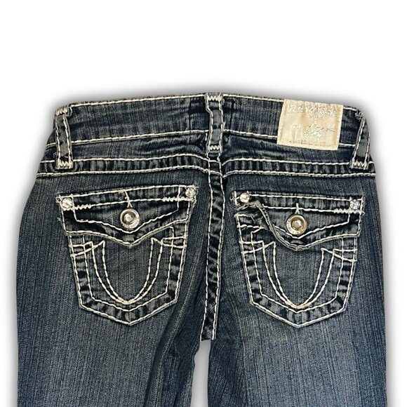 L.A. Idol USA Womens Bootcut Denim Jeans With Rhinestone Pockets Size 5 - Picture 5 of 5